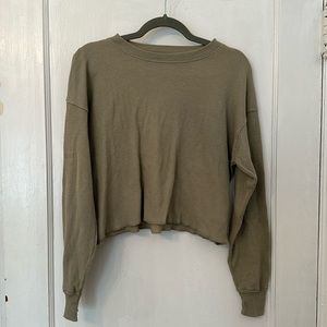 Aritzia TNA cropped waffle long sleeve